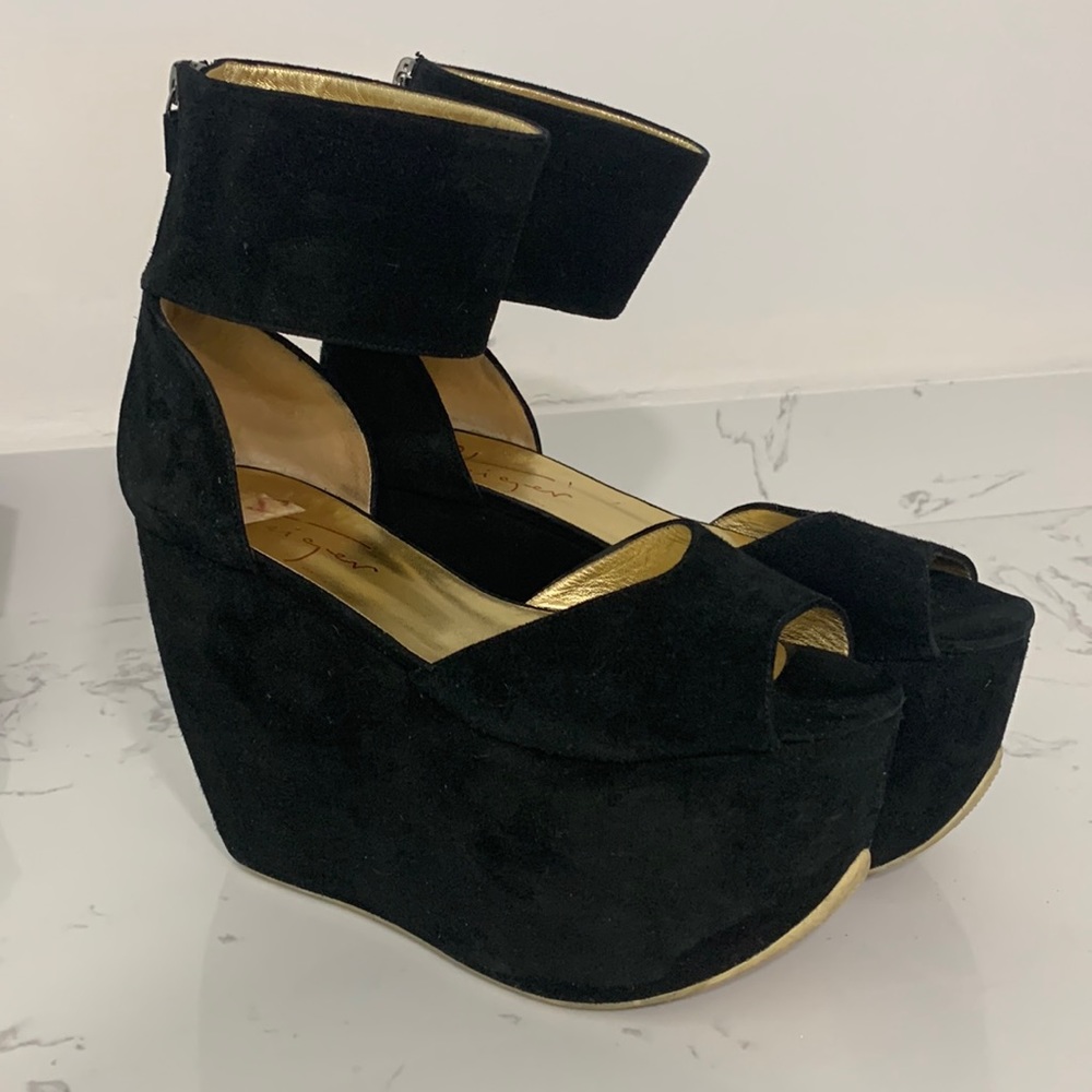 Walter Steiger Paris Camoscio Black Platforms